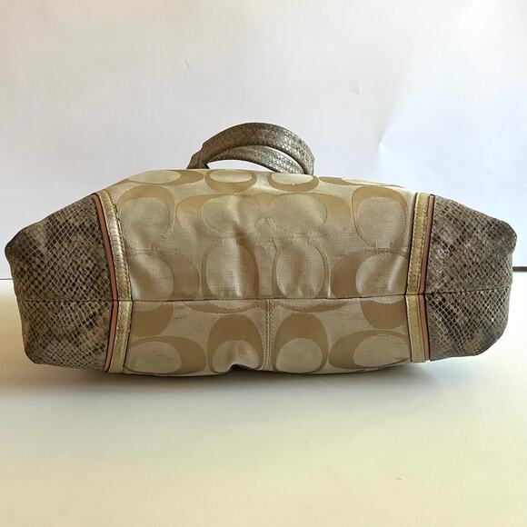 COACH, Python-Embossed Leather, Ashley Spectator Signature Shoulder Bag - Picture 8 of 13